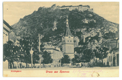 3875 - RASNOV, Brasov, Church, Cetatea, Romania - old postcard - used - 1912 foto