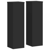 Cumpara ieftin Suporturi de plante, 2 buc., negru, 17x17x60 cm, lemn prelucrat
