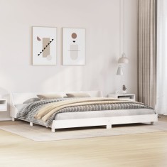 vidaXL Cadru de pat fără saltea, alb, 180x200 cm, lemn masiv pin 850720