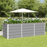 Jardiniera vidaXL Gri Deschis 240x80x75 cm Otel Ghiveci Exterior Interior Modern