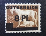 Austria 1945 Ocupația Aliată (Graz) Supratipar Provizoriu "&Ouml;sterreich 8 Pf." pe Timbru Al Treilea Reich (Iapă cu M&acirc;nz) MNH / Neștampilat - A90