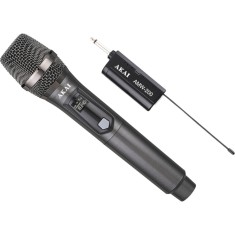 Microfon wireless Akai, tip cardioid cu transmisie audio digitala, 10mW, cod de identificare digital de 16 biti tehnologie pilot, negru, &amp;quot;AMW-200&amp;quot; (ti foto