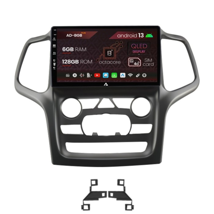 Navigatie Jeep Grand Cherokee (2014-2022), Android 13, B-Octacore 6GB RAM + 128GB ROM, 9 Inch - AD-BGB9006+AD-BGRKIT272