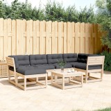 Set Canapele Gradina Gossi, 6 Piese, Lemn Pin Masiv, Perne Antracit Incluse