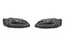 Far Volkswagen Jetta (1b), 07.2010-, model tuning, montare fata, stanga+dreapta, cu lumina de parcare LED; H1+H1+LED; electric; negru, transparent; c