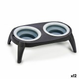 Castron de hrană pentru animale de companie Mascow Negru Silicon Plastic Pliabil 9 x 39 x 9 cm (12 Unități)