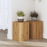 VidaXL Suporturi de plante, 2 buc., stejar artizanal, 20x20x30cm, lemn