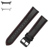 Curea piele compatibila Samsung Galaxy Watch Ultra, Negru/Rosu
