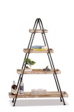 Raft lemn maro fier negru 95 x 33 x 138 cm