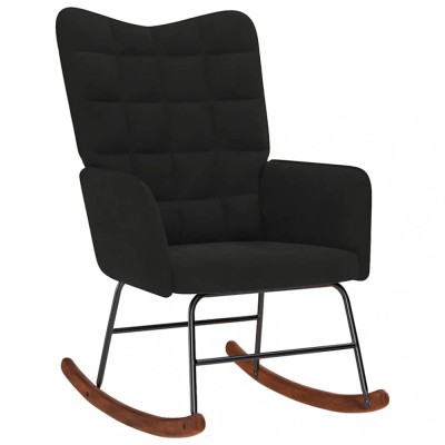 vidaXL Scaun balansoar, negru, catifea 4016838 foto