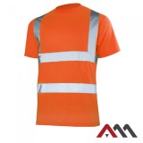 Tricou fluorescent cu dungi reflectorizante T-REF portocaliu