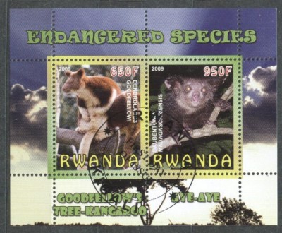 Rwanda 2009 Animals, perf.sheetlet, used T.030 foto