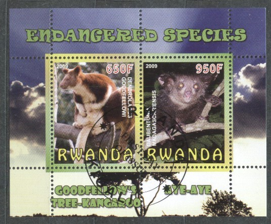 Rwanda 2009 Animals, perf.sheetlet, used T.030