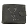 Portofel Piele Barbati Hunter Gravat cu Cerb, Compatibil cu Buletin, 12x9,5x2 cm
