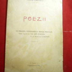 Vasile Carlova - Poezii - Ed.1931 la 100 Ani ,portret de V.Blendea ,61 pag