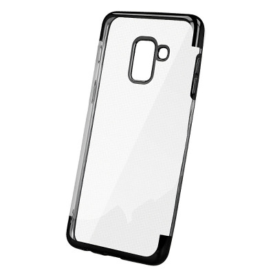 Husa TPU OEM Electro pentru Samsung Galaxy A41, Neagra Transparenta foto