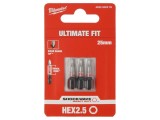 Capăt de şurubelniţă imbus HEX 2,5mm Milwaukee - set 3 buc.