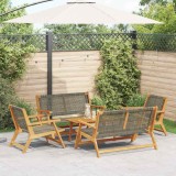 Cumpara ieftin Scaune de Grădină cu Masă 5 pcs Gri 90 x 45 x 40 cm