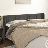 VidaXL Tăblie de pat cu aripioare gri &icirc;nchis 203x16x78/88 cm catifea