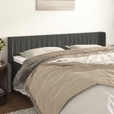VidaXL Tăblie de pat cu aripioare gri &icirc;nchis 163x16x78/88 cm catifea