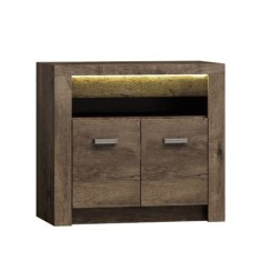 Comoda 2 usi din pal maro frasin inchis Infinity 96x42x73 cm