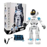 Robot inteligent pentru copii, Cu telecomanda, 50 de miscari, Senzori de atingere, Activare sunet, Expresii