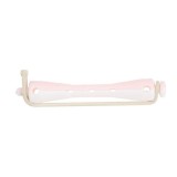 Set 12 bucati bigudiuri din plastic cu elastic pentru permanent Roz&amp;Alb 60 mm x 7 mm grosime