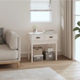 Cumpara ieftin Masă consolă, alb, 76,5x40x75 cm, lemn masiv de pin