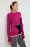 Newland pulover de lana femei, culoarea roz