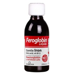 Supliment alimentar Feroglobin sirop, Fier si Vitaminele B6 si B12, 200 ml