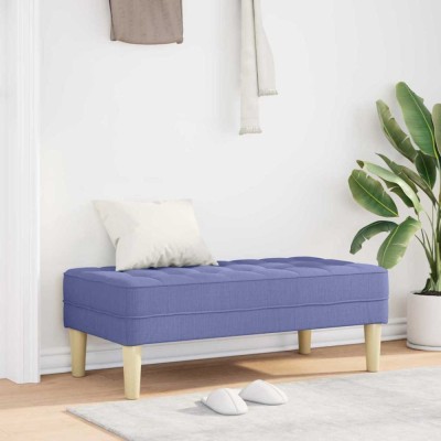vidaXL bancă Denim Albastru 113 x 57 x 39 cm țesătură 42001945 foto