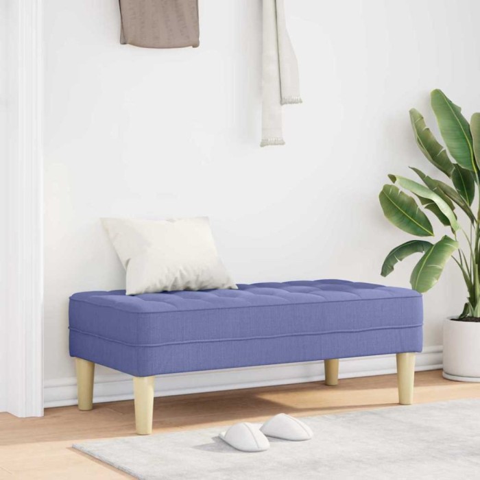 vidaXL bancă Denim Albastru 113 x 57 x 39 cm țesătură 42001945
