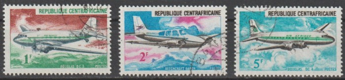 Republica Centrafricana 1967 , Posta Aeriana , Aviatie , Set Complet