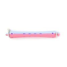 Set 12 bucati bigudiuri din plastic cu elastic pentru permanent Rosu &amp;Albastru 80 mm x grosime 9 mm
