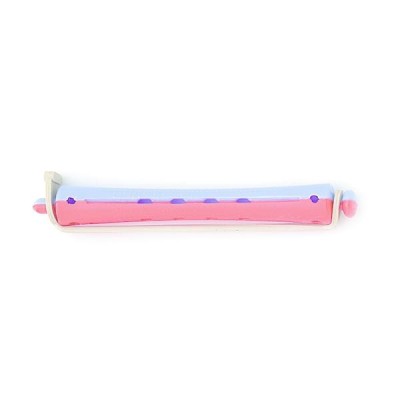 Set 12 bucati bigudiuri din plastic cu elastic pentru permanent Rosu &amp;amp;Albastru 80 mm x grosime 9 mm foto