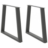 vidaXL Picioare de masă &icirc;n formă de V, 2 buc., antracit, 70x(72-73,3) cm, oțel
