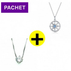 Pachet promo colier din argint cute star + colier one crystal