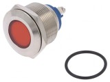 Lampa LED control roșie 24V &Oslash;22mm