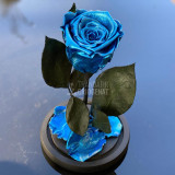Cumpara ieftin Trandafir Criogenat albastru metalizat &Oslash;6,5cm, cupola 12x25cm