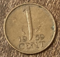 C50 - Moneda foarte veche - Olanda - 1 cent - 1959