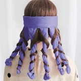Ondulator fără căldură pentru bucle, Panglică din material textil, Mov, Set 8 buc, 30 cm, CMCLASS