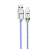 Cablu usb la tip-c pd100w, 1m hoco crystal, blue