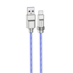 Cablu usb la tip-c pd100w, 1m hoco crystal, blue foto