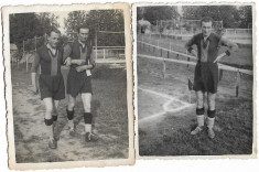 C1951 Lot 2 poze arbitru fotbal Romania 1937 meci Cernauti Dorohoi foto