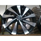 Set jante aliaj ART 465 15 inch, negru cu polish, cu kit instalare inclus