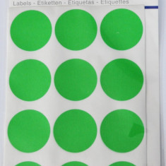 Etichete Autoadezive Color, D32 Mm, 60 Buc/set, Tanex - Verde