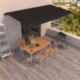 VidaXL Copertină retractabilă manual, antracit, 600x350 cm