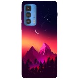 Husa compatibila cu Motorola Edge 20 Lite model Purple shades on forest, Silicon, TPU, Viceversa, Transparent, Carcasa