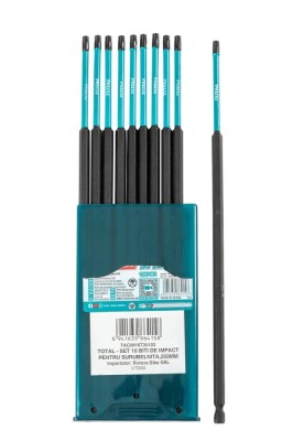 TOTAL - SET 10 BITI T25 DE IMPACT PENTRU SURUBELNITA,250MM PowerTool TopQuality foto