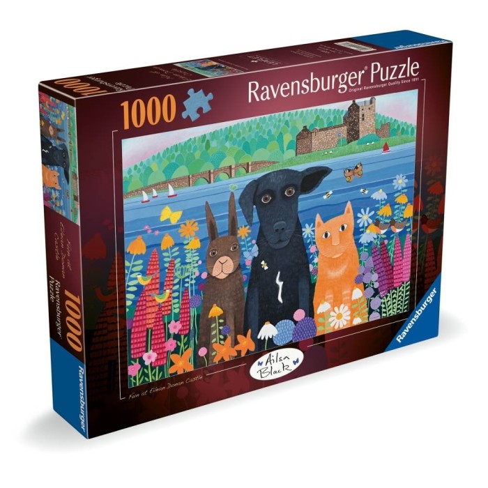 Ravensburger - Puzzle animalute la castelul Eilean Donan 1000 piese
